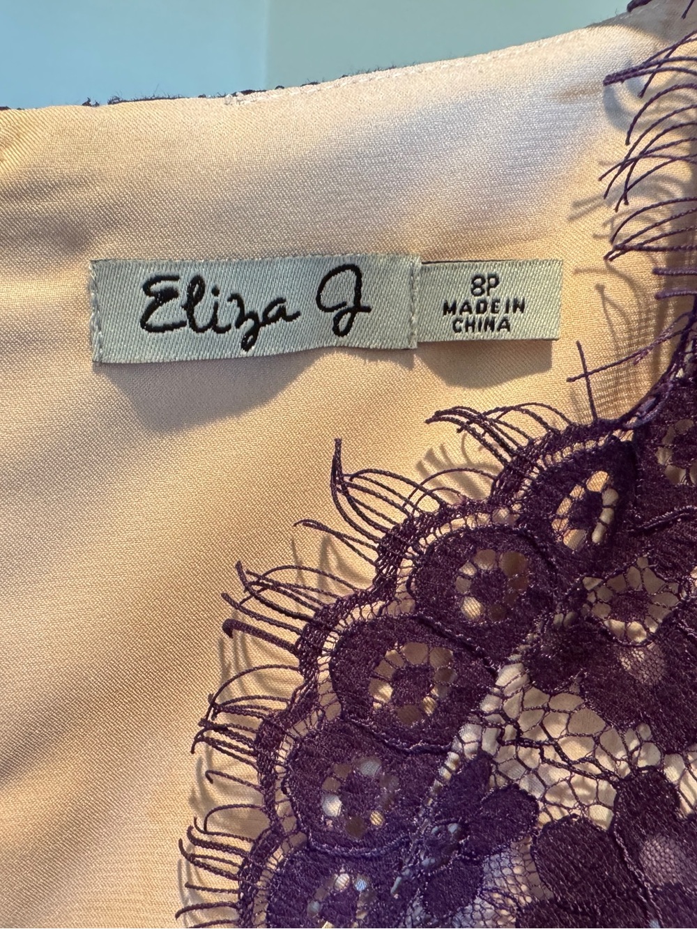 Eliza J Purple Lace V-Neck Fit & Flare Dress - Picture 3 of 6
